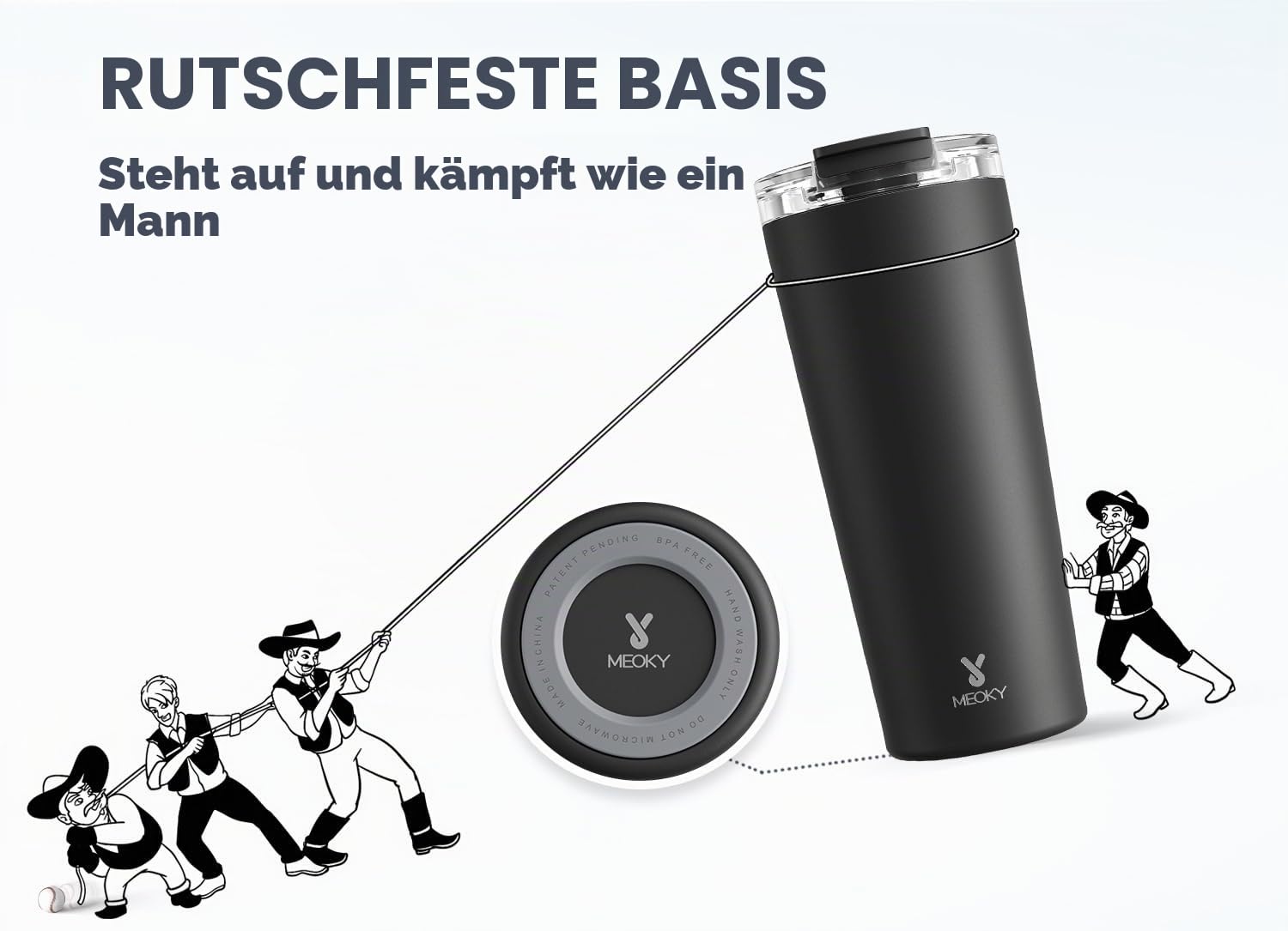 Meoky 700ml Kaffeebecher to go Thermo mit 100% Auslaufsicher Deckel, Thermobecher Edelstahl, 8h Heiß und 24h Kalt, Passt in den Auto-Getränkehalter (Nacht)