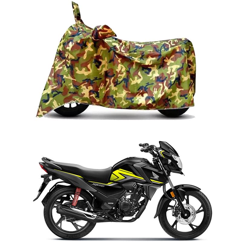 Image of Waterproof 100% PVC Coated Full Bike Scooty Two Wheeler Body Cover Compatible for Honda SP 125 /UV-Rays /Heat Protection /Birds Dropping /Scratchproof /Dust Proof /All Varients[6X6 Jungle Print]