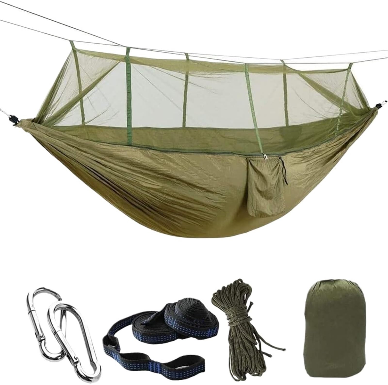 Amache per Esterni con zanzariera, Amaca da Campeggio Leggera Portatile con Paracadute, Amaca da Esterno per 2 Persone, Amaca Buiten ()