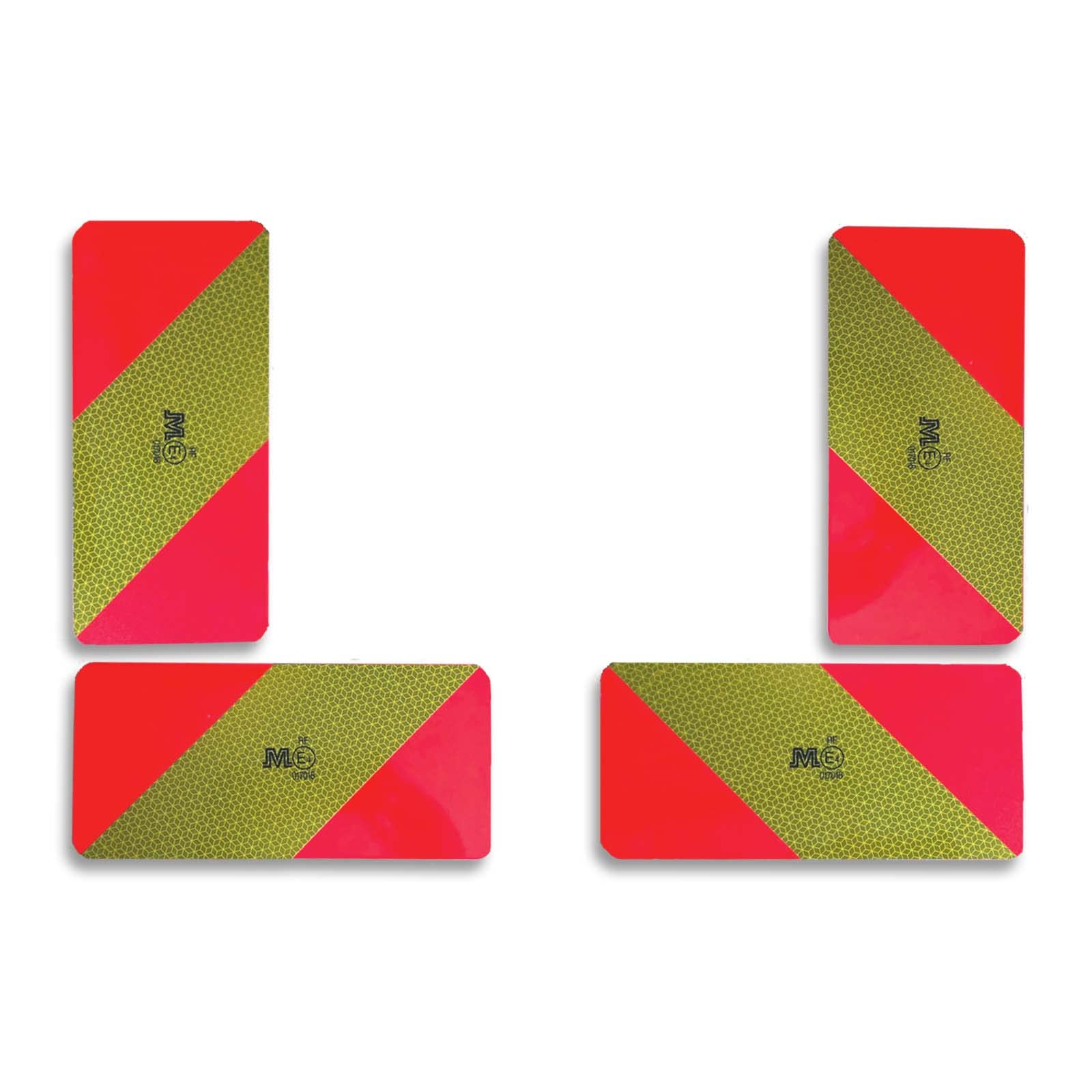 Marquage arrière pour camion selon ECE 70 Additif 01, 4 plaques en aluminium 285 mm x 132 mm.
