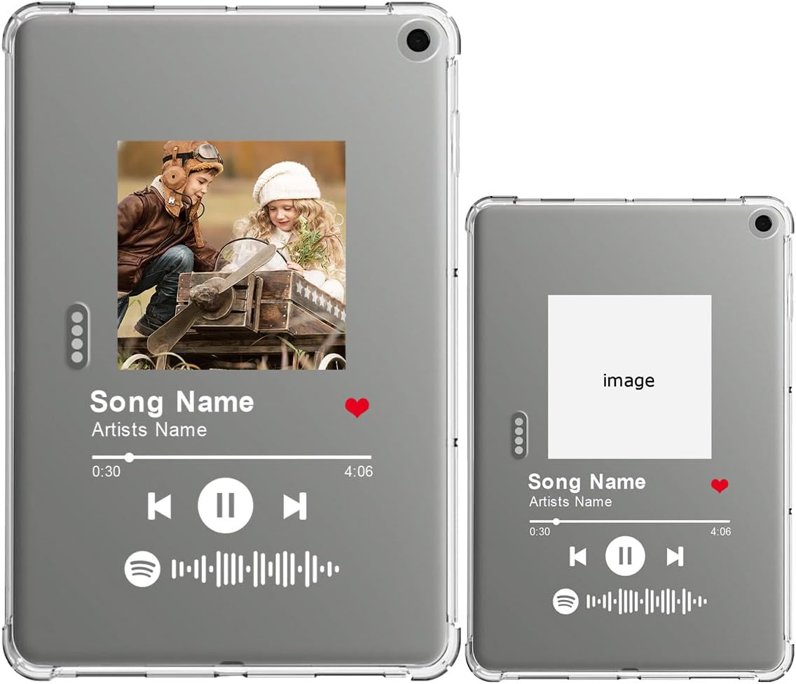 Personalized Custom Spotify Code Photo Case for Google Pixel Tablet 10.95" Customizable Music Player Song Plaque Picture Customized Design Shockproof Tablet Cover Shell