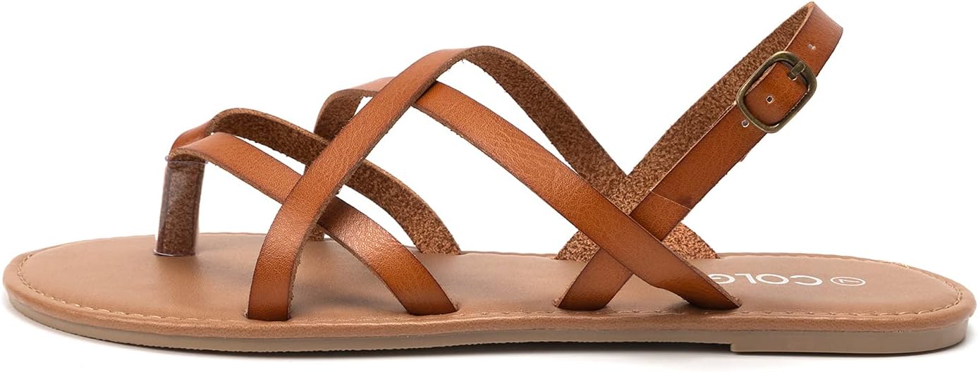 Colgo Women's Summer Strappy Flat Sandals, Adjustable Casual Fisherman Sandal with Open Toe Slingback Gladiator Sandals - Image 3