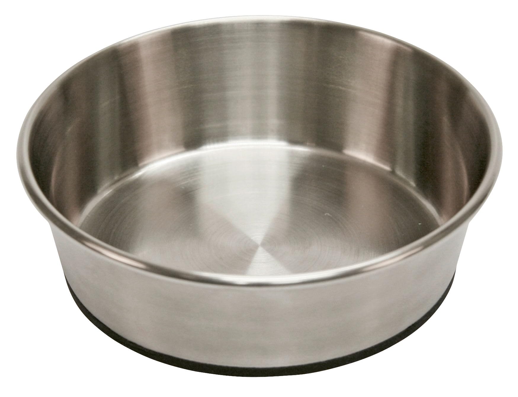 Kerbl Pet Comedero de Acero Inoxidable, Redondo, Plateado/Negro, Ø24x7 cm, 2800 ml, Antideslizante