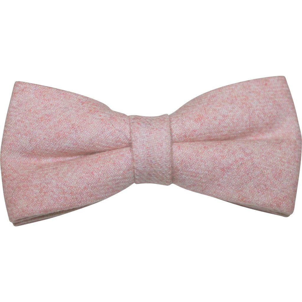 Db Dickie Bow Men's Dusty Pink Luxury Wool Pre-Tied And Fully Adjustable Bow Tie (Dusty Pink) - Suitable For Formalwear, Office, Weddings, Parties, Grooms & Grooms Outfits
