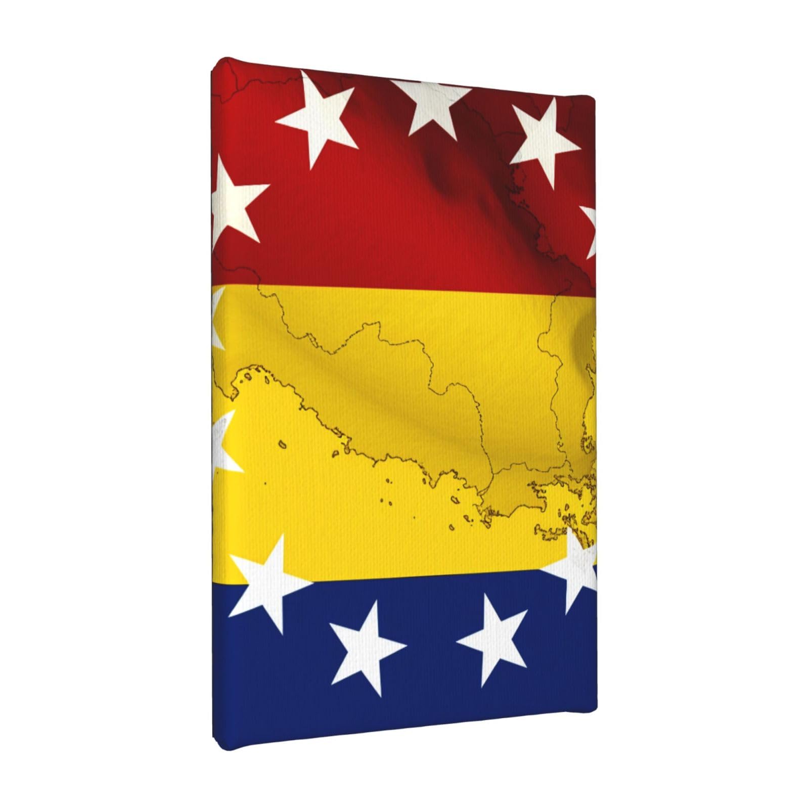 Ykljg Venezuela Flag Printed Wall Art Canvas Painting 20X30 Cm Wooden Framed Picture Painting Artwork Prints For Bedroom Kitchen Home Office Decor