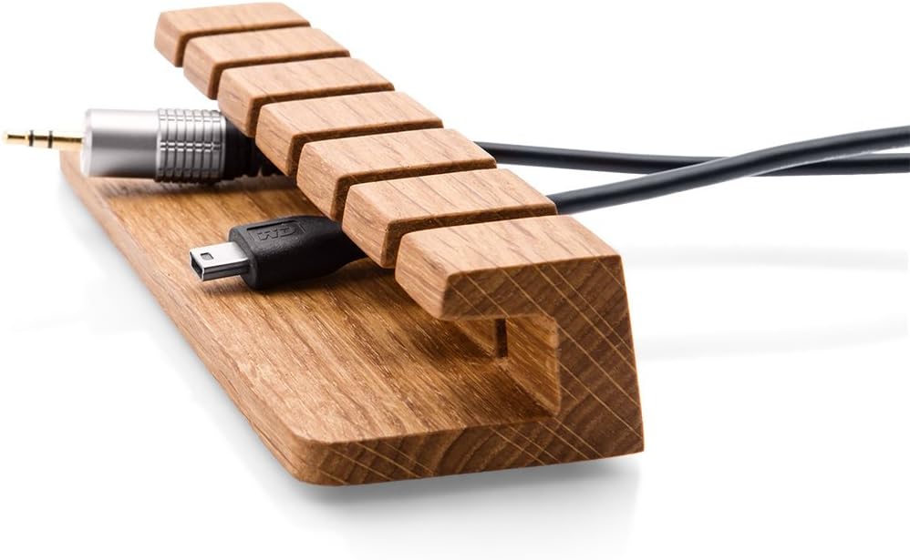 Wooden Cable and Charger Organizer – Cable Management for Power Cords and Charging Cables