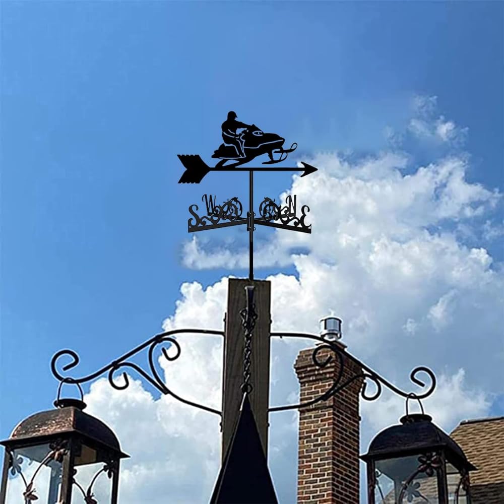 Wykwintny metalowy wiatrowskaz ornament wiatrowskaz ze stali nierdzewnej w kształcie retro wiatrowskaz, scena farma wiatrowa ogród palik dekoracyjny kierunek I,