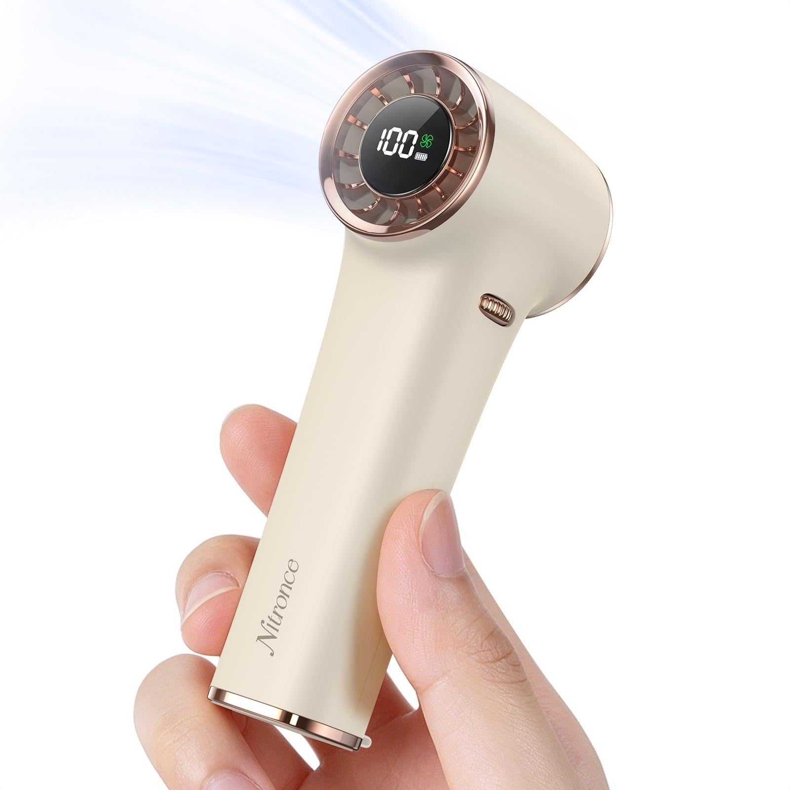 Mini ventilateur, 97 g, ultra léger, 20 000 tr/min, ventilateur portable avec vitesse du vent jusqu'à 10 m/s, USB-C, rechargeable, pour voyage, randonnée, extérieur, cadeau pour femme