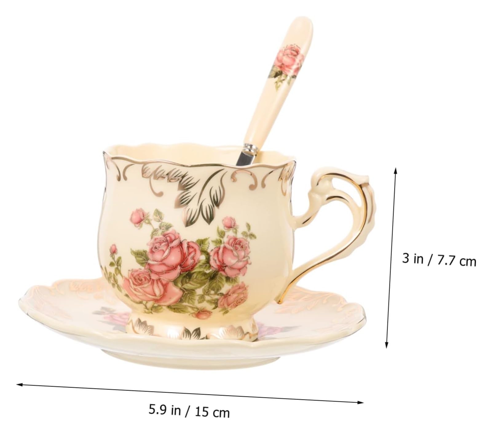 Casa Tazze da tè Tazza da tè 1 Set Tazze da tè Floreale Tazza da caffè in ceramica Tazza in ceramica Europea Tazza da caffè Tazza da caffè Cina Tazza da caffè in ceramica cinese Piatto espresso