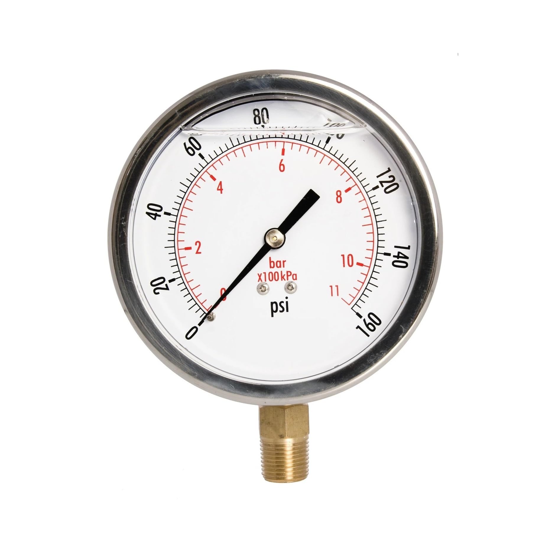Manomètre de pression d'huile 160 PSI en acier inoxydable durable