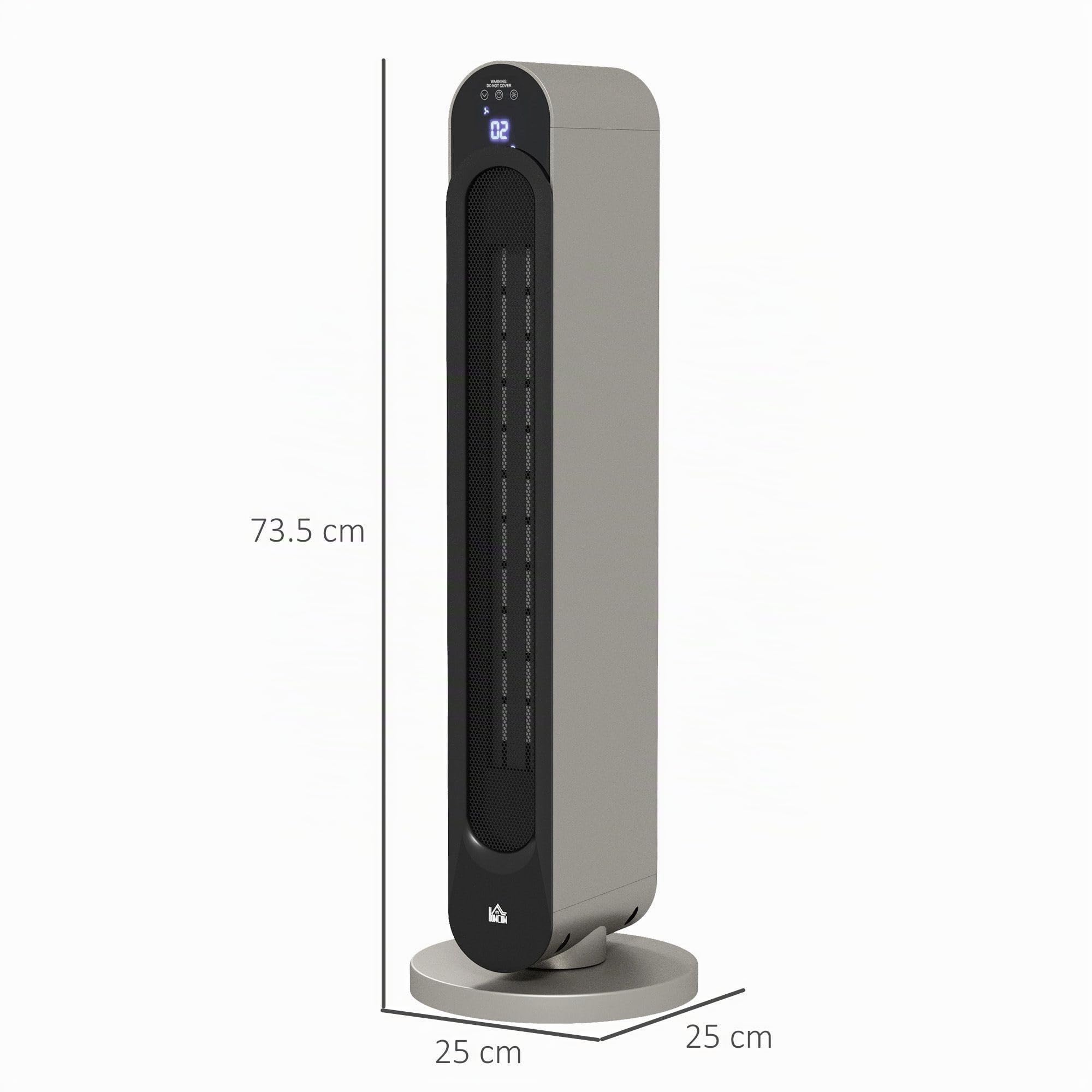 HOMCOM Heizlüfter 2200W PTC Keramik Heizlüfter, Fernbedienung, 12h Timer