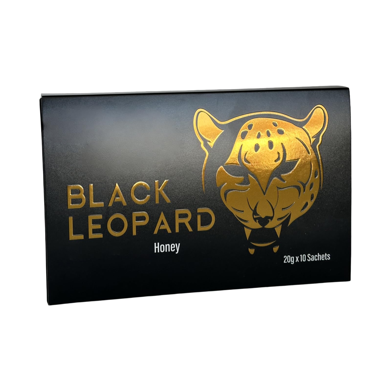 Black Leopard Honey Packs- 20 Gram Satchets - Pack of 10 - Premium Pure Honey with Jelly Bee Pollen