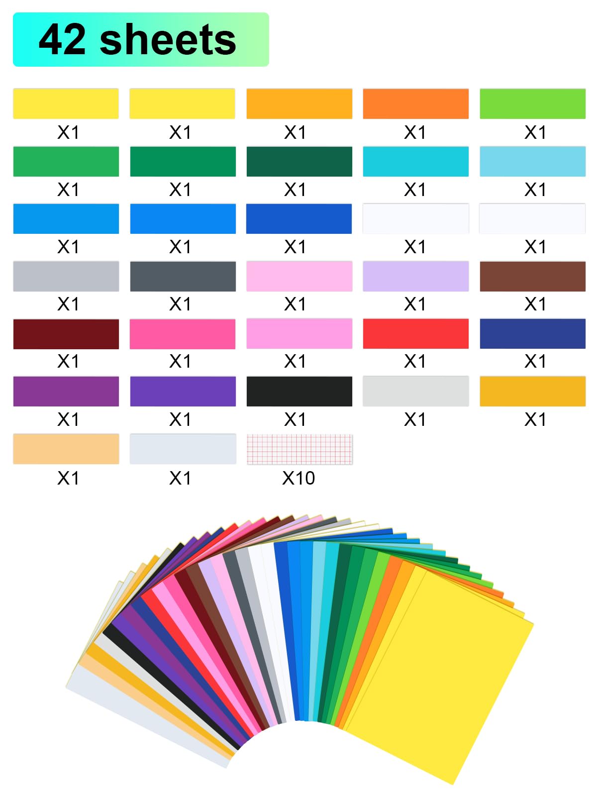 42 Fogli Adesivi In Vinile - 30,5x21 Cm, Permanente E Trasferimento, Per Decorazioni Fai-Da-Te - Foto 11