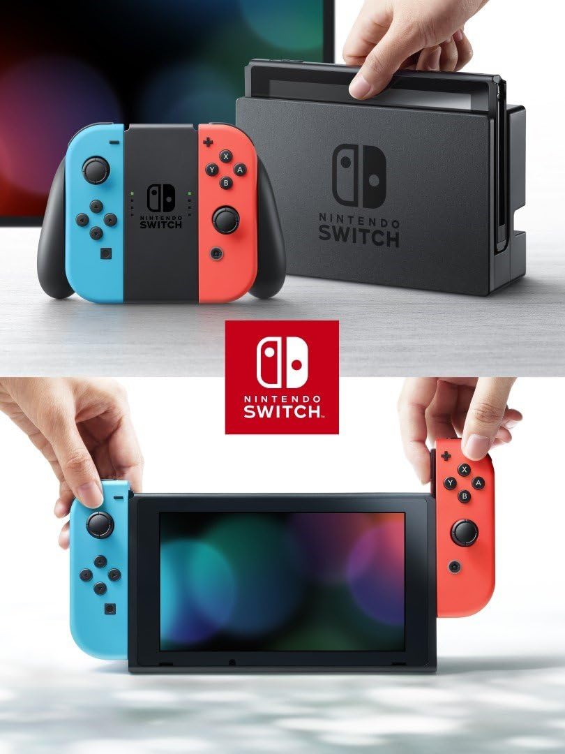 Consola Nintendo Switch - Color Azul Neón/Rojo Neón + Super Mario Bros. Wonder + Mario Kart 8 Deluxe