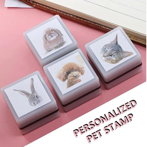 Miniatura 3 de Cara de mascota personalizada, retrato personalizado de perros y gatos, idea de regalo para amantes de los animales, sello de tinta personalizado