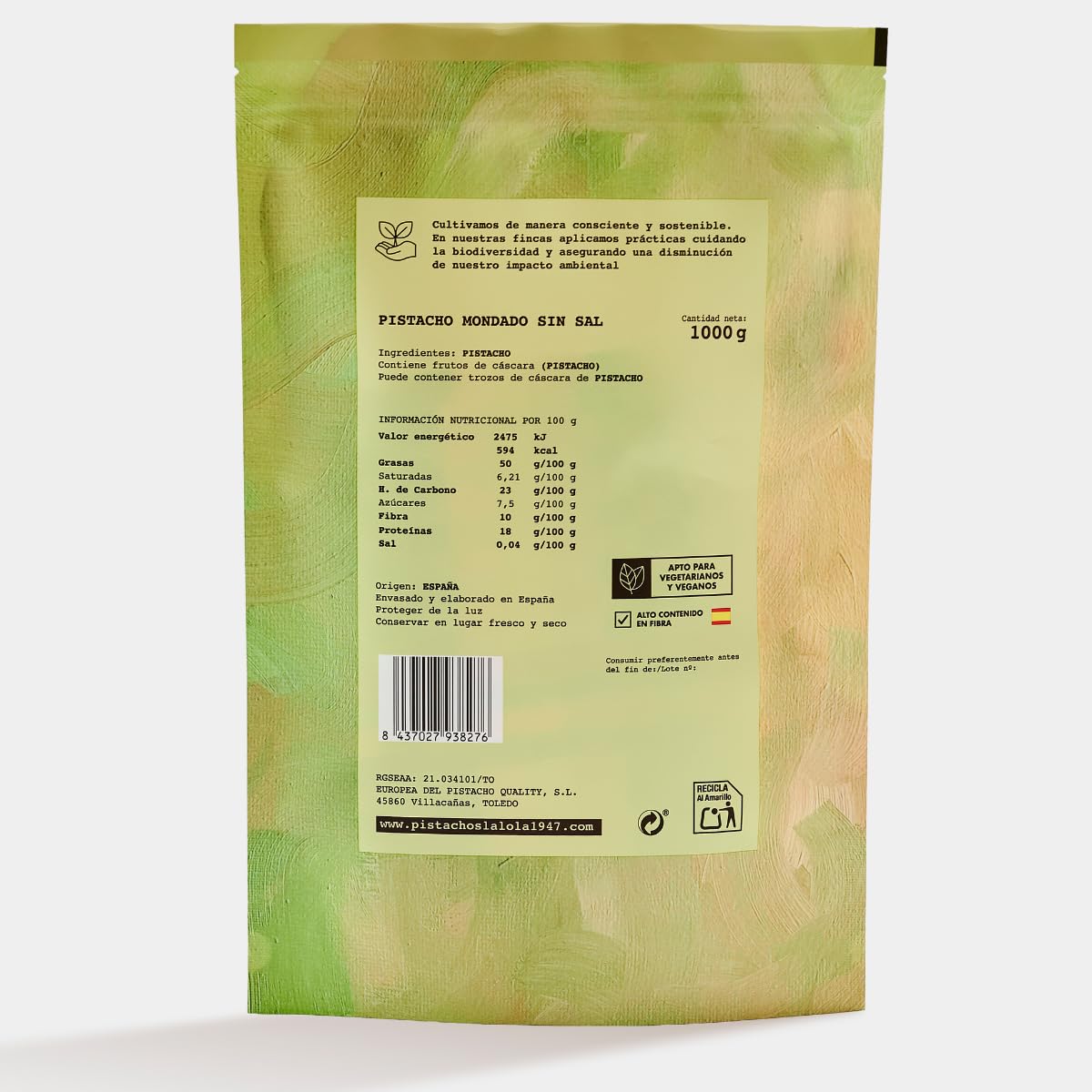 LALOLA1947 - Pistaches moulues naturellement 1 kg