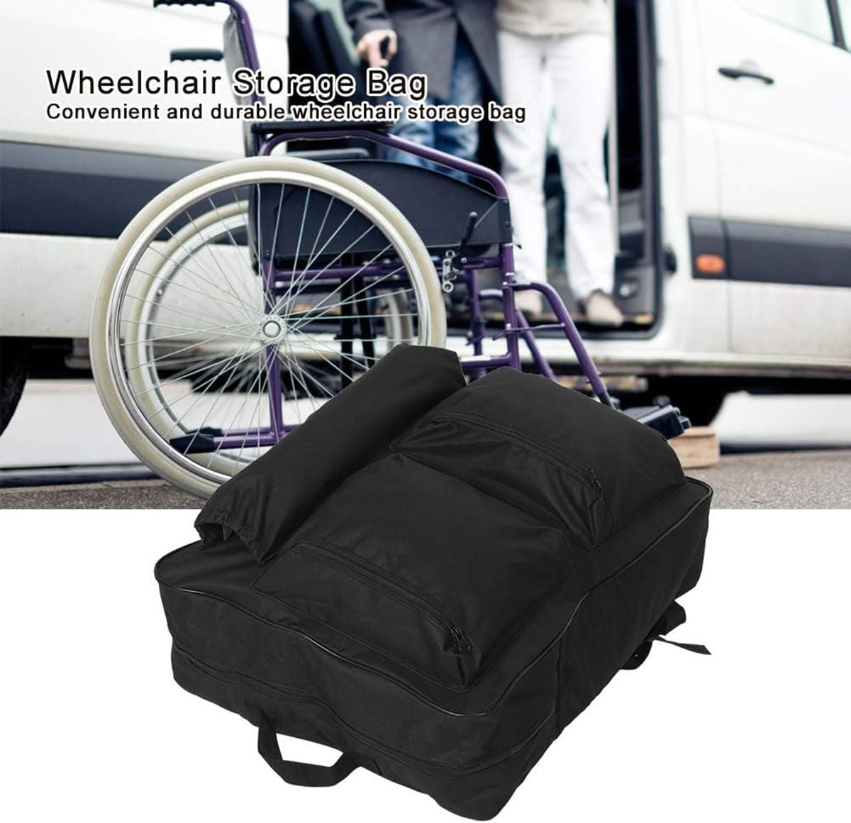 Zaino portaoggetti Universale per Sedia a rotelle, Borsa portaoggetti Portatile Resistente all'Acqua per Sedia a rotelle, Borsa portaoggetti per Schienale Sedia a rotelle