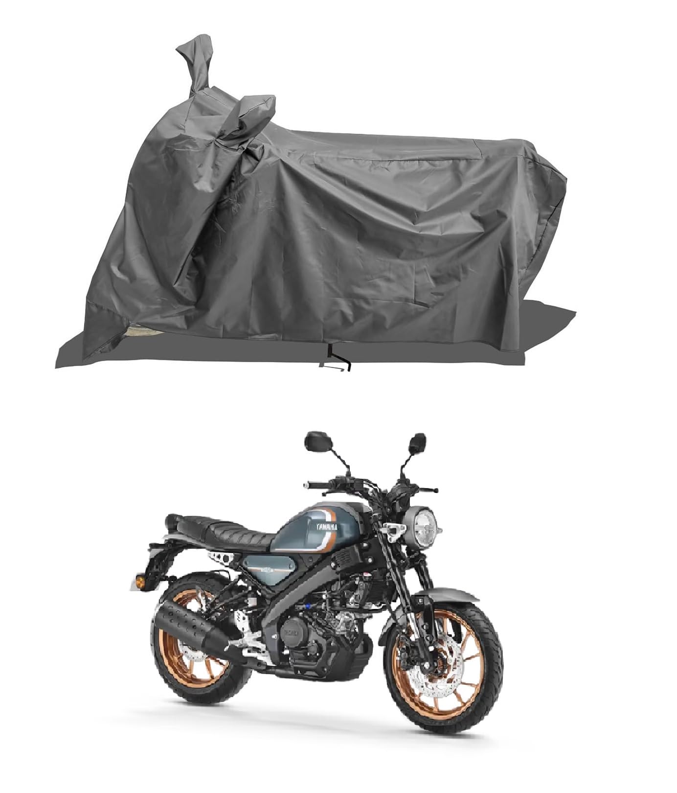 Two Wheeler - Bike Cover for Yamaha XSR 155 Cover with Water-Resistant and Dust Proof Premium 210T Fabric_Entire Grey-image-38