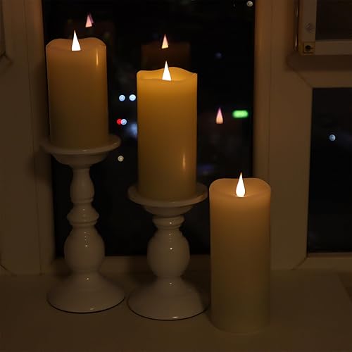 Miniatura 5 de TECHLONG Velas sin llama con temporizador remoto velas 3D de llama parpadeante que funcionan con pilas que duran más de 1000 horas velas LED