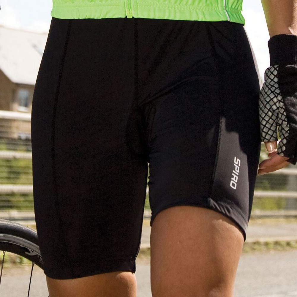 Spiro Damskie/damskie wyściełane spodenki rowerowe, Czarny, XL