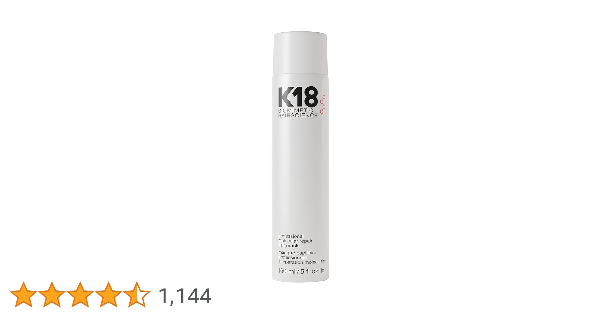 Amazon | K18 Hair Professional Molecular Repair Hair Mask For
