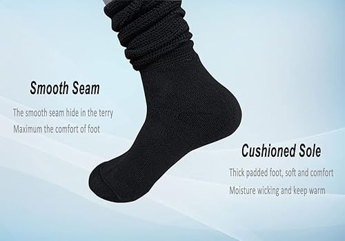 Miniatura 6 de COIYUFUX Calcetines bariátricos extra anchos para diabéticos, para linfedema, edema hinchado, pierna fundida, pantorrilla, 2 pares