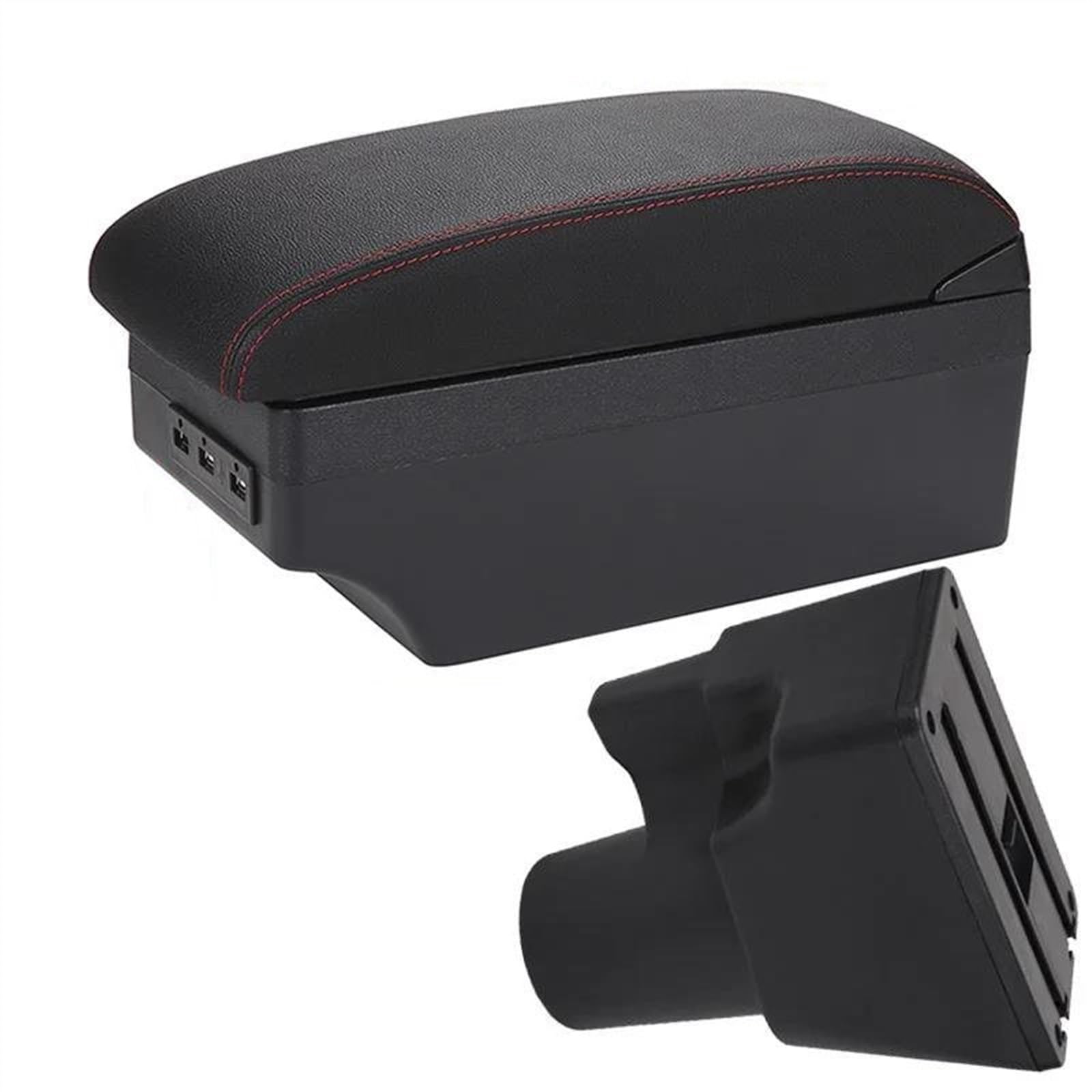 NOHEEU Armrest Box Car Interior Retrofit Parts Accessories Storage Simple Installation For Picanto 3X-Line(A1 Black red 7 USB)