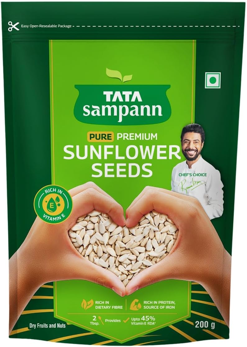 - Tata Sampann Pure Sunflower Seeds, 200g, Rich in Dietary Fibre & Protein, Source of Iron