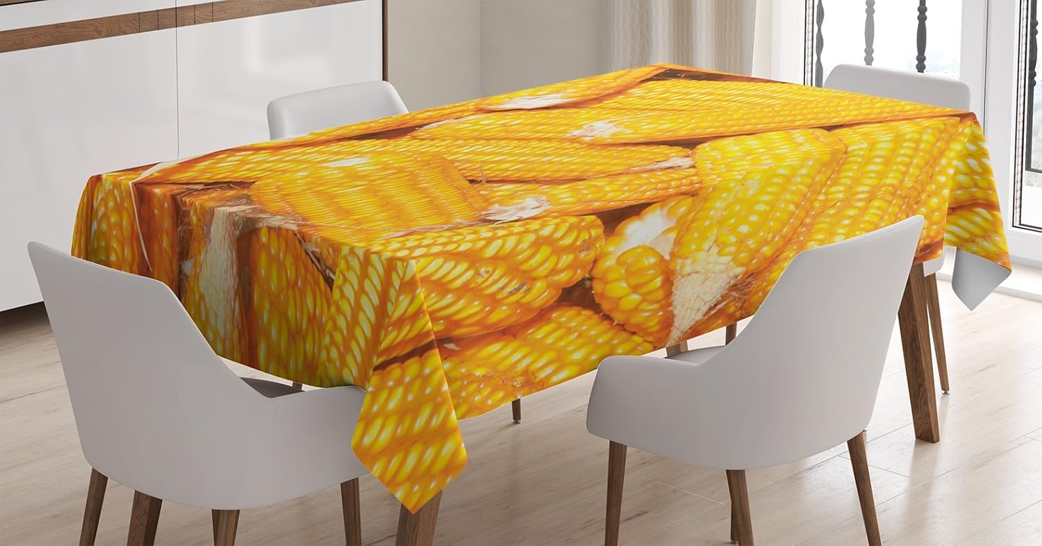 Mantel Mesa Rectangular Maíz, Manteles Antimanchas Cultivo, 3D Impresión Mantel Impermeable Lavable para Cocina Salón Comedor, 140x300 cm Q/P3550