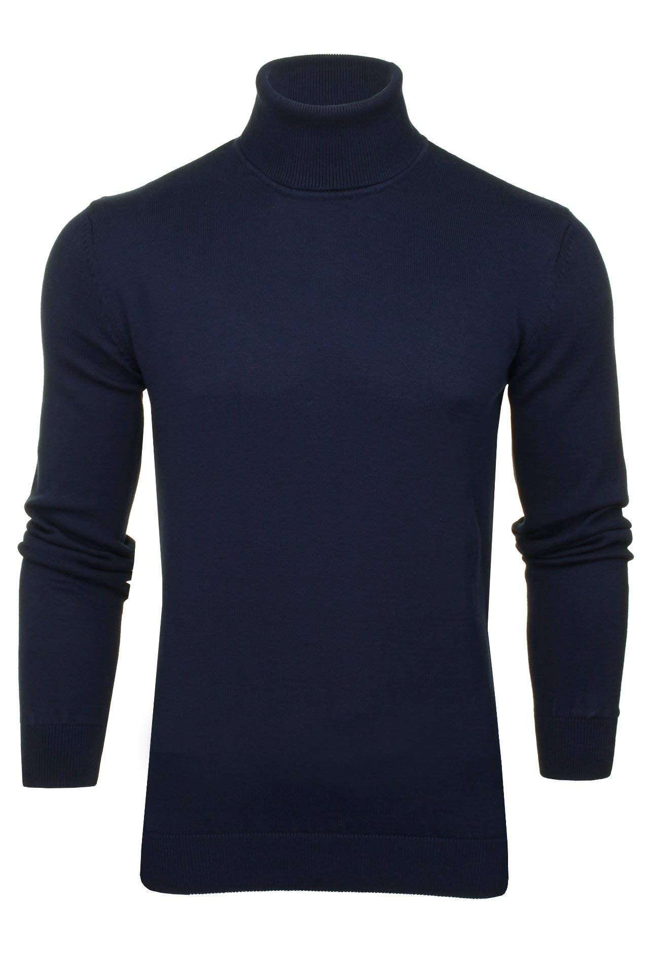 Xact Herren Rollkragenpullover, 100% Baumwolle, Langarm Feinstrick Pulli mit Rollkragen, Slim Fit Strickpullover, Weich Bequem Atmungsaktiv, Klassisches Design für Herbst und Winter