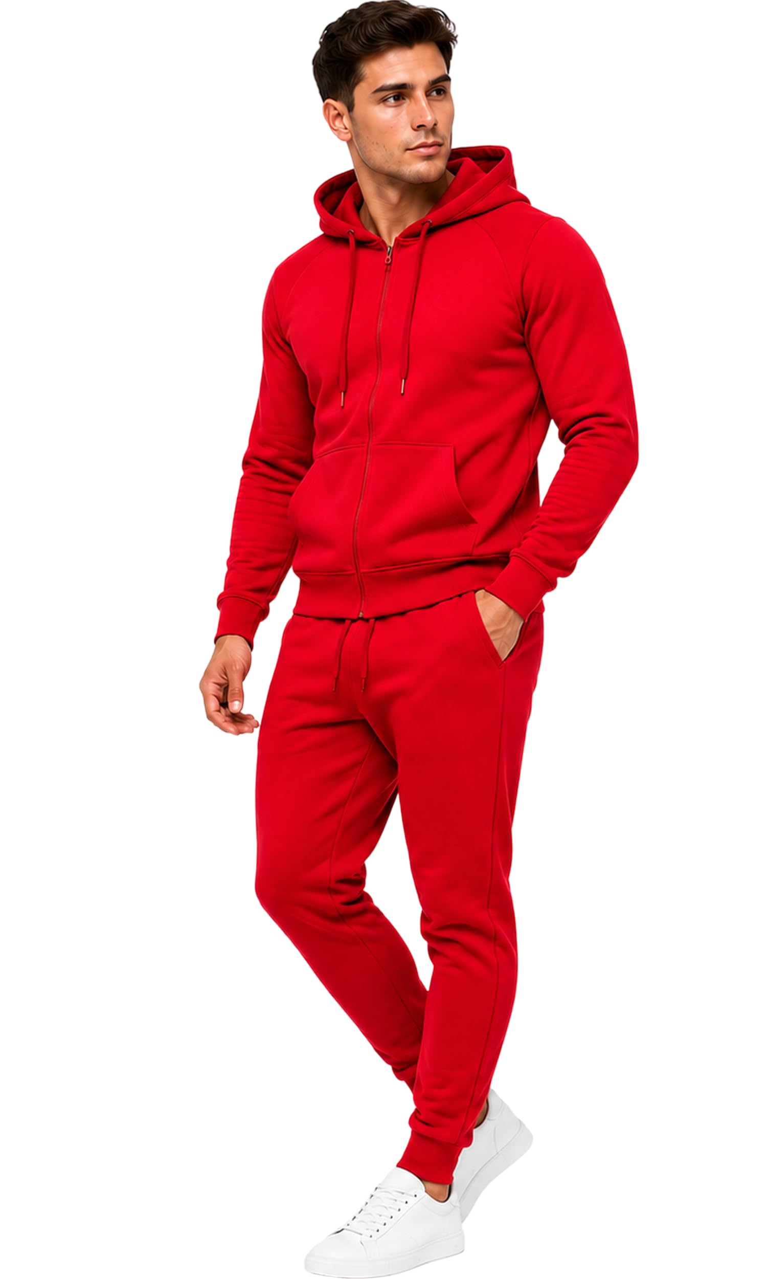 Violento Jogginganzug | Herren | Männer | Trainingsanzug | Tracksuit | Uni Colour | Sportanzug | Fitness 586 Basics Baumwolle | Homewear Präsentationsanzug