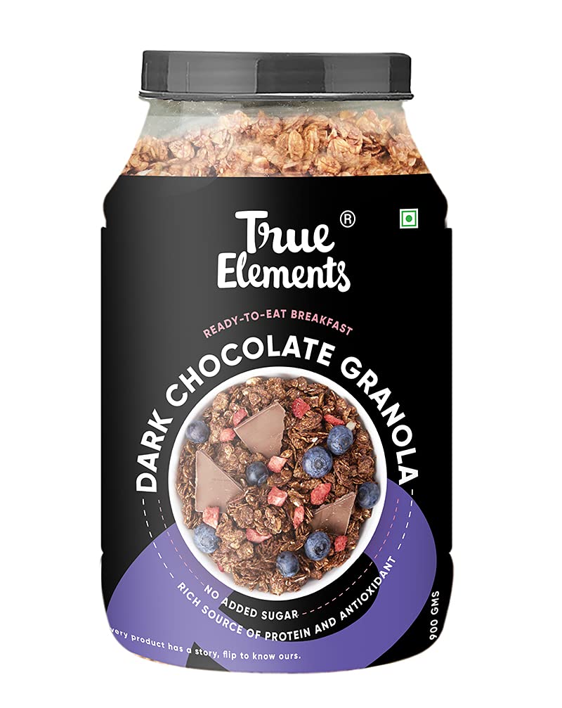 True ElementsChocolate Granola 31.74 Oz - With Dark Chocolate, Almonds & Cranberries | Granola for Breakfast | Healthy Food | 100% Whole Grain Cereal