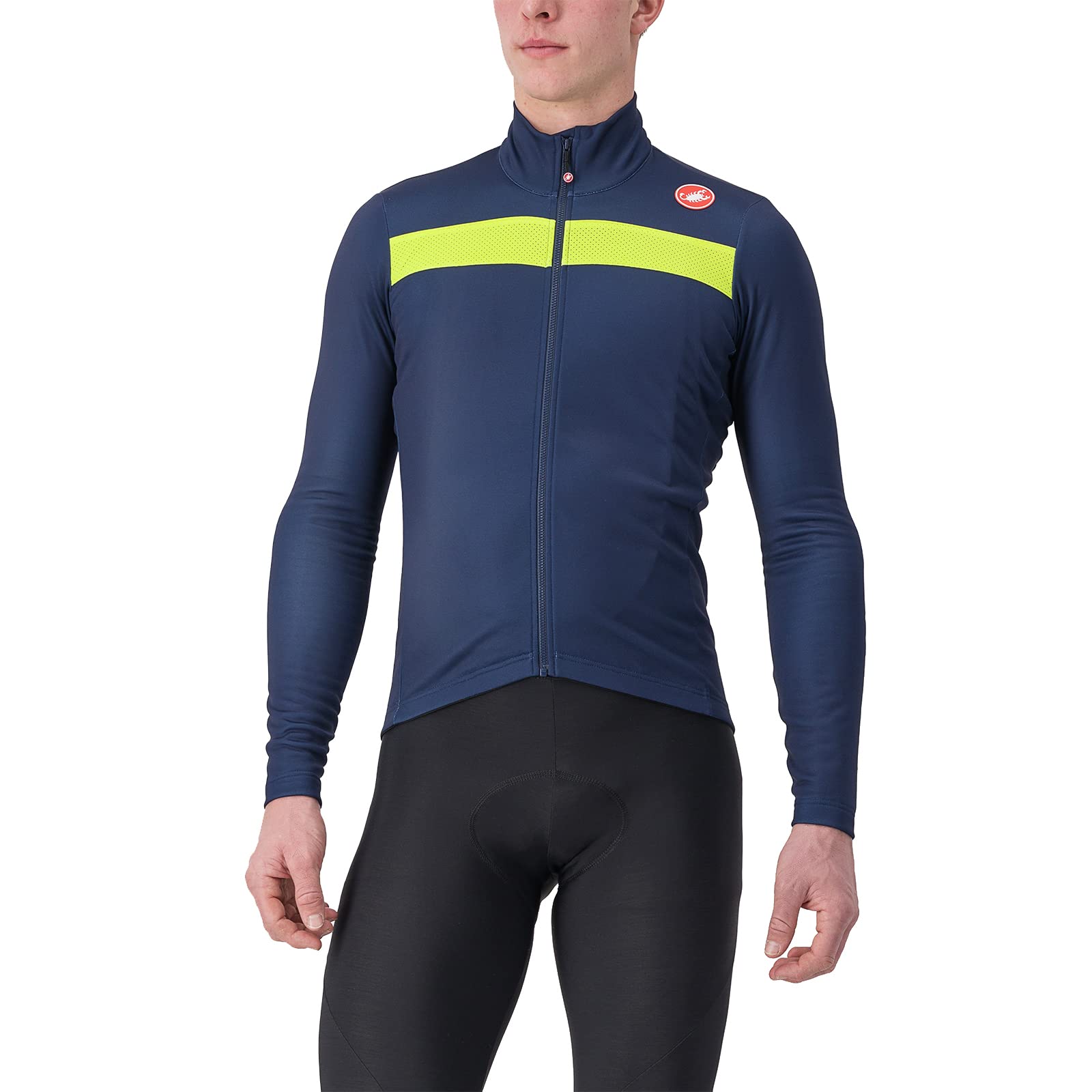 CASTELLI 4518511-424 PURO 3 JERSEY FZ Sweatshirt Men's BELGIAN BLUE/YELLOW Size M