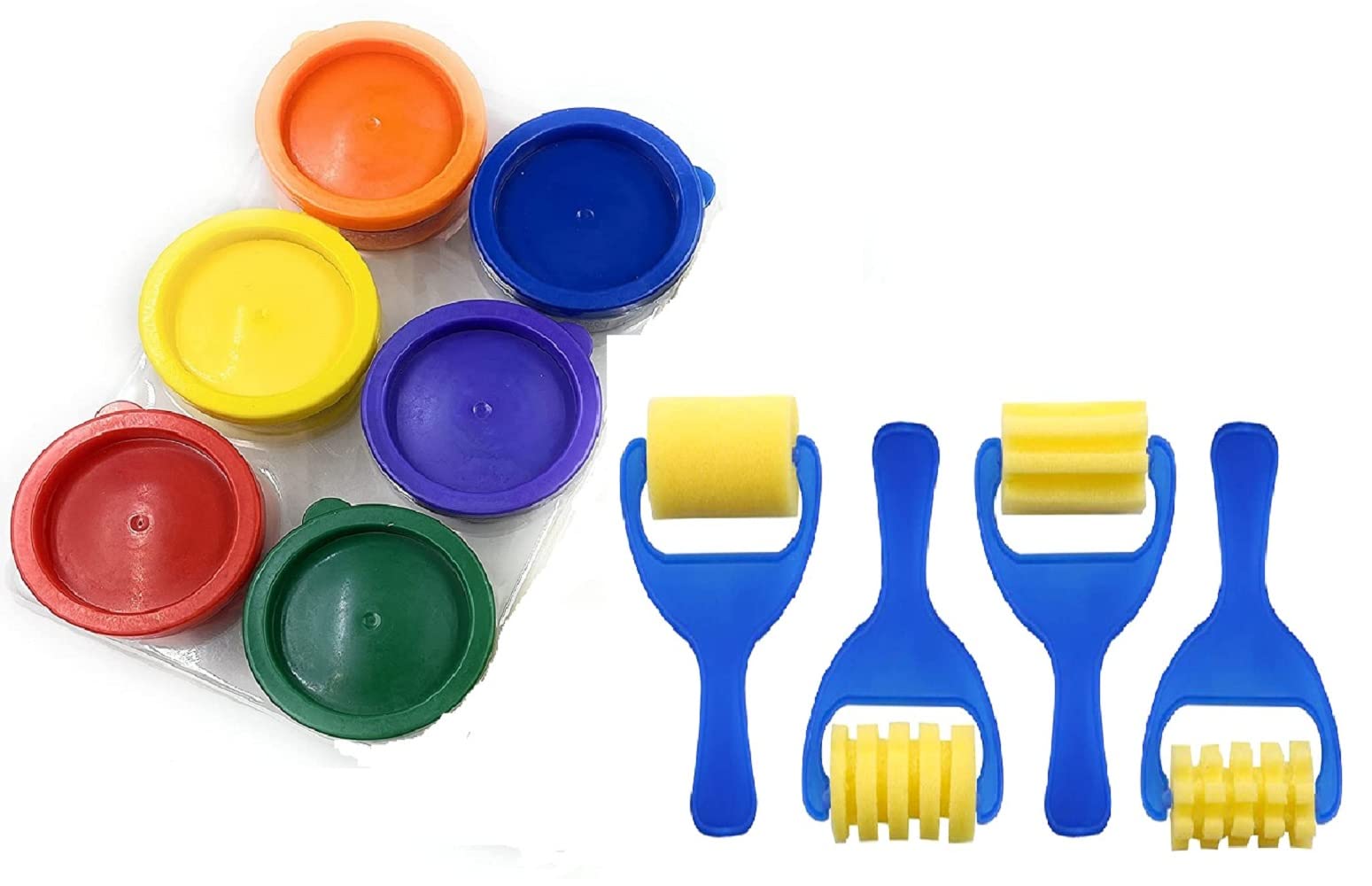 The Art Box 6 Pcs Finger Paint, Non Toxic Smooth, Mixable, Easy to Wash & Dry Paints for Kids with 4 Foam Roller Sponge Brushes (B09JCGV2VT) Amazon Price History, Amazon Price Tracker