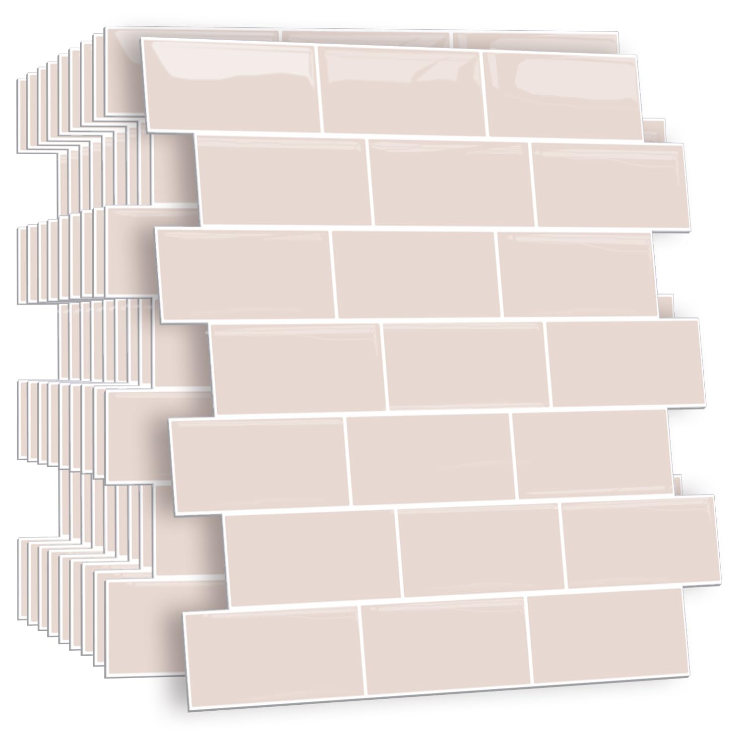 HPNIUB 2D 10 Sheets Pink Self Adhesive Wall Tiles Stick On Wall Tiles Kitchen Splashbacks for Walls Tile Stickers Peel and Stick Backsplash Splashback Decals Tile 30x30cm
