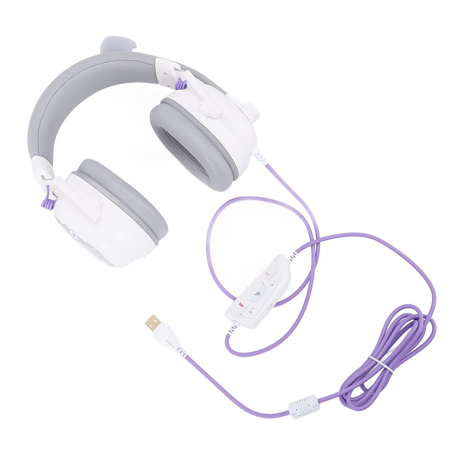 Sxhlseller Gamingowy Zestaw Słuchawkowy HiFi 7.1 z Dźwiękiem Przestrzennym i Mikrofonem z redukcją Szumów Lekkie Słuchawki Nauszne dla Entuzjastów Gier ABS PC (WHITE)