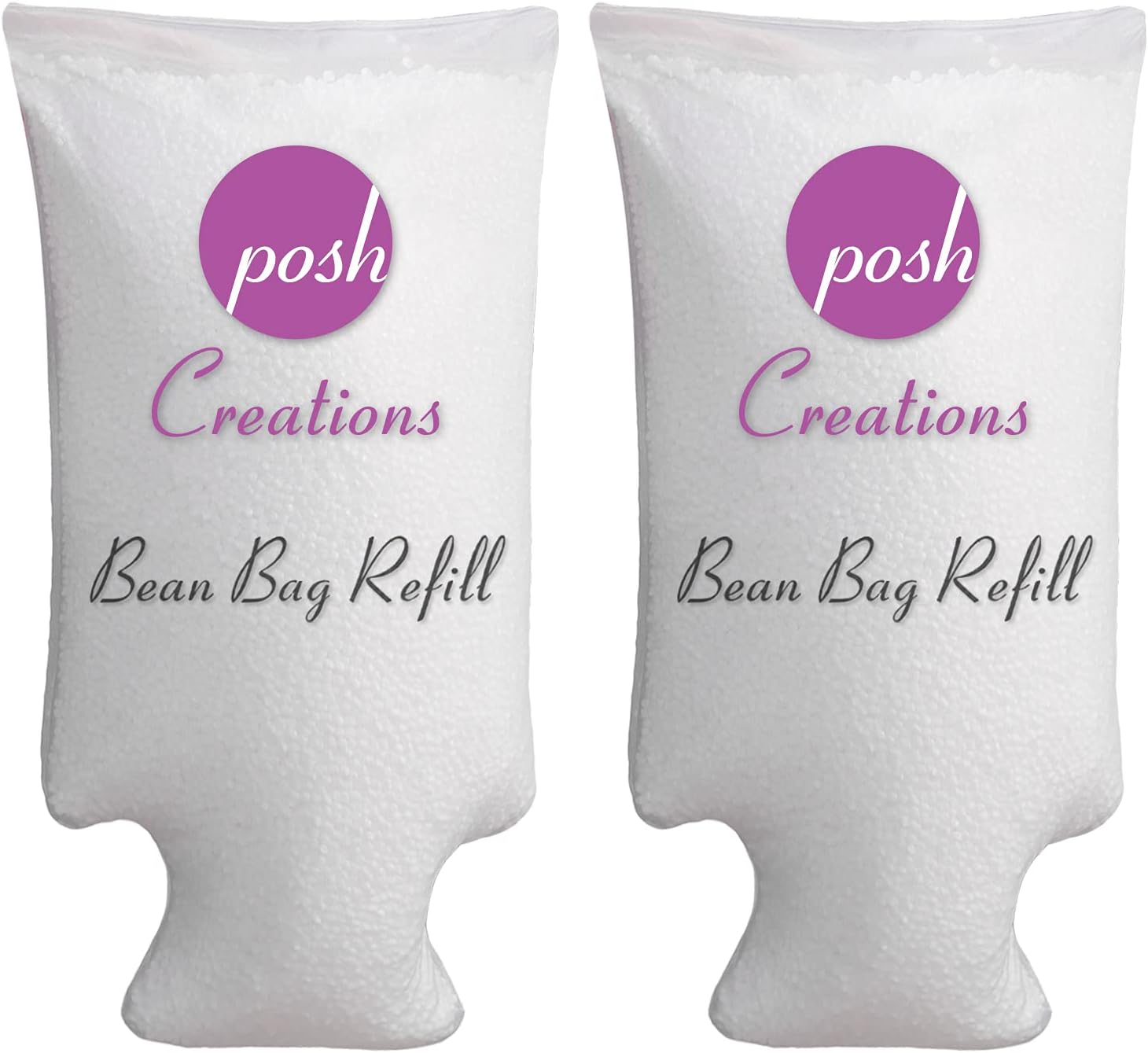 Posh Creations Foam Filling Bean Bag Refill, 100 L - 2 PK, Cool White