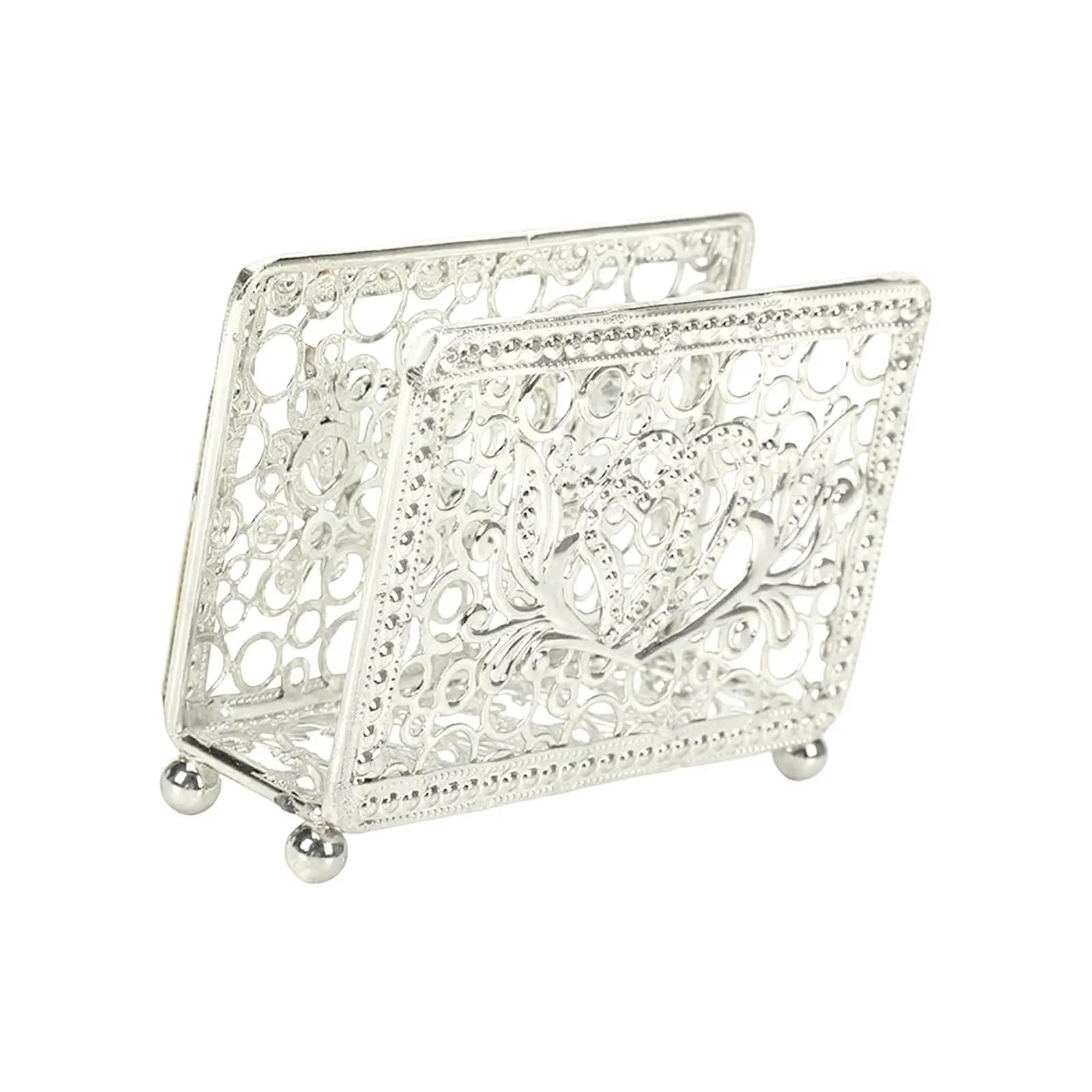 Napkin Holder Tabletop Napkin Holder Tissue Paper Storage Case for Living Room Kitchen Restaurant Dining Table Decoration(Sliver)