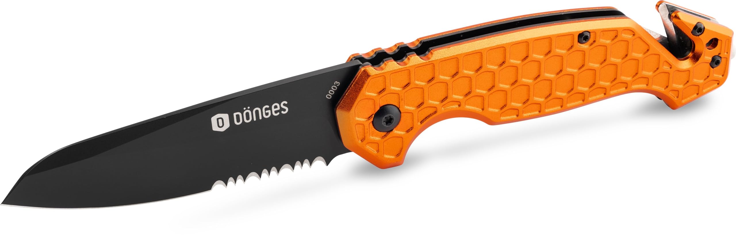 Dönges Rettungsmesser Kugelgelagert | Feuerwehrmesser mit Gurtschneider & Glasbrecher | Rescuemesser mit Gürtelclip Ideal für Outdoor, Notfälle, Feuerwehr, Camping & Survival