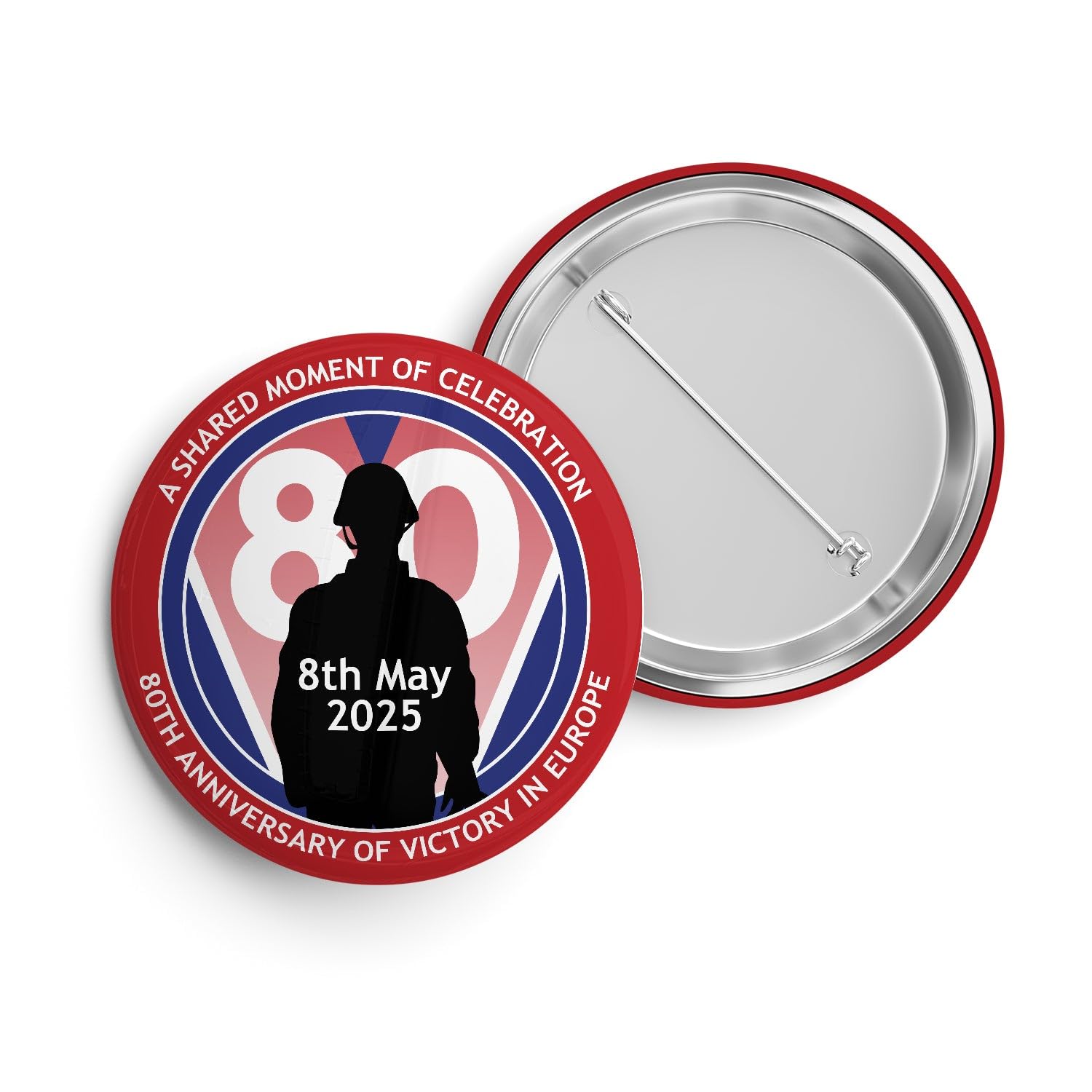 VE-Day 80th Anniversary Standard Badge Design 4 - Special Edition, Size 40