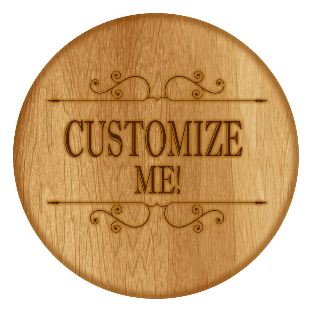 Customizable Glass Rimmer Lid - Wood Design