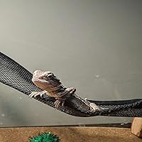 Vista 5 de Hamaca de lagarto dragón barbudo, 2 piezas, hamaca de reptil de malla transpirable, adecuada para iguanas, ánoles, geckos, serpientes, camaleón Negro