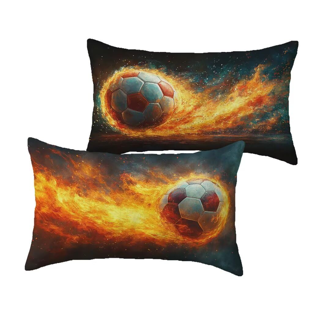 Housse Coussin Orange Brûlée 70x90 Imperméable et Anti-Tache avec Zip Invisible