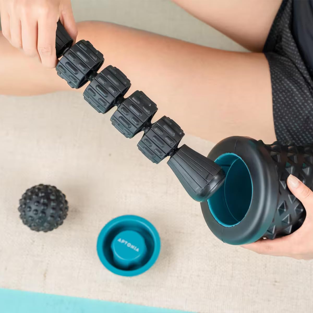 Komplettes Massageset: Rolle, Ball und Stick zur Entspannung der Muskeln und zur Linderung von Verspannungen – ideal für Fitness und Erholung