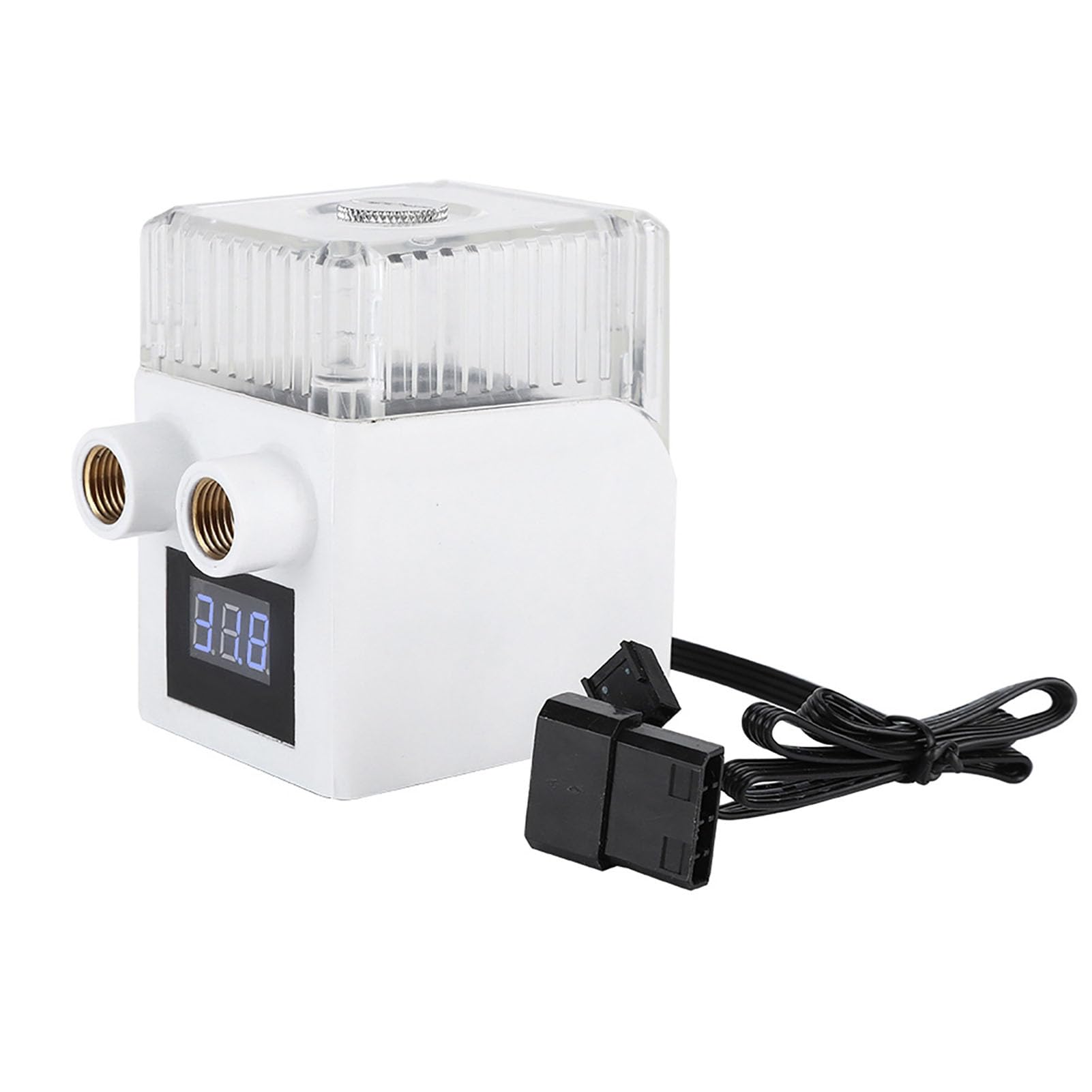 Generic Leistungsstarke Dreiphasige PC-Wasserpumpe mit Echtzeit-Temperaturanzeige für die Kühlung von Gaming-Rigs (Weiß + Temperaturanzeige)