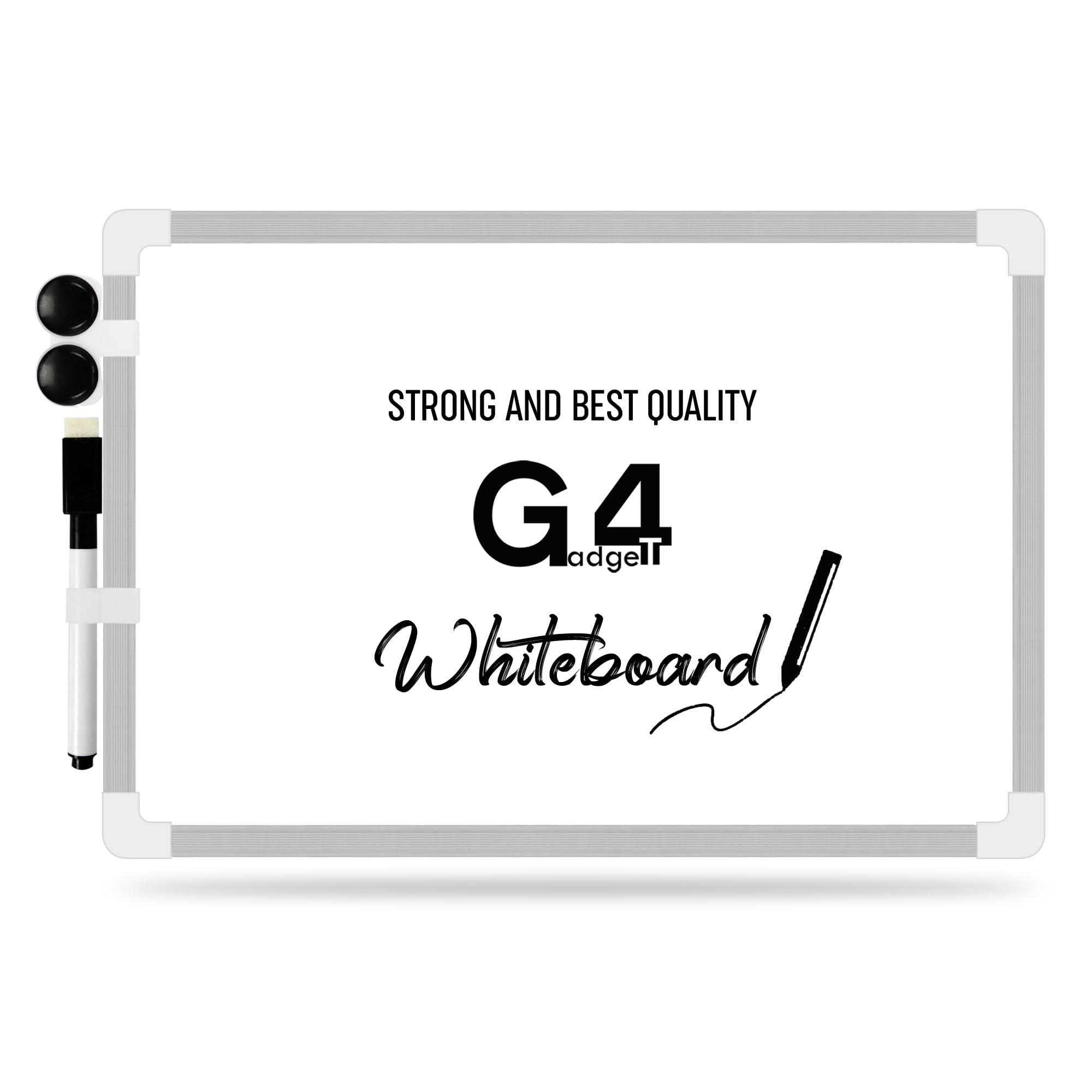 G4GADGET A3 Magnetic Whiteboard 30x40cm Double Sided – Dry Erase Small White Board with 1 Marker & 2 Magnets – Desktop Writing Board for Office, School, Home, Teachers & Kids