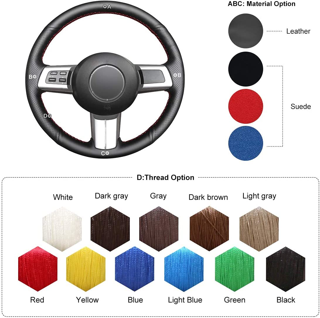 Funda de Volante de Cuero Genuino Cosida a Mano para Mazda MX-5 2016 2017 2018 2019. Interiores automotrices. Funda para Volante.