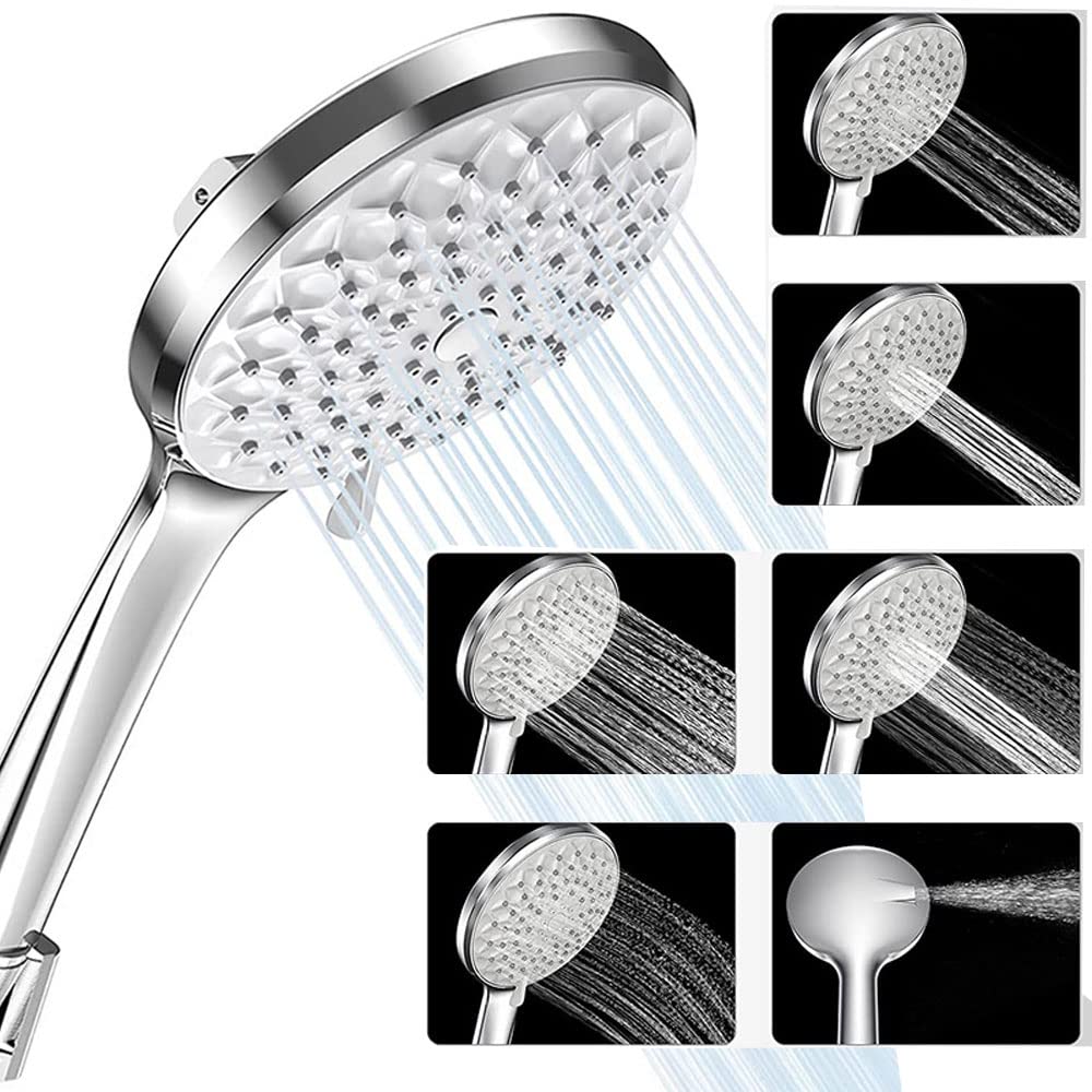 Shower Head, High Pressure Handheld Showerhead with Massage Spa and Pause Mode, Spray Gun Easy to Install, Electroplating