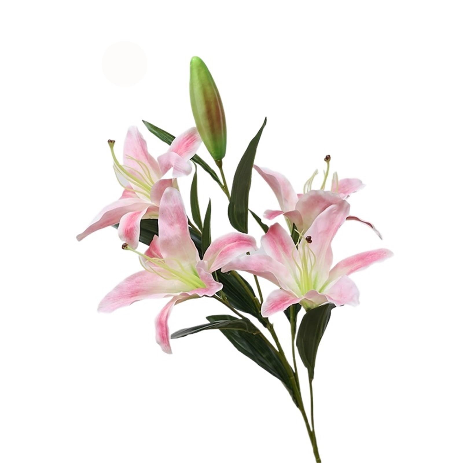 LuoAXINN Artificial Flower Branches 5 Heads Long Lily Artificial Flower Simulation Wedding Decorative Home Decoration Branch Fake Bouquet(Pink)