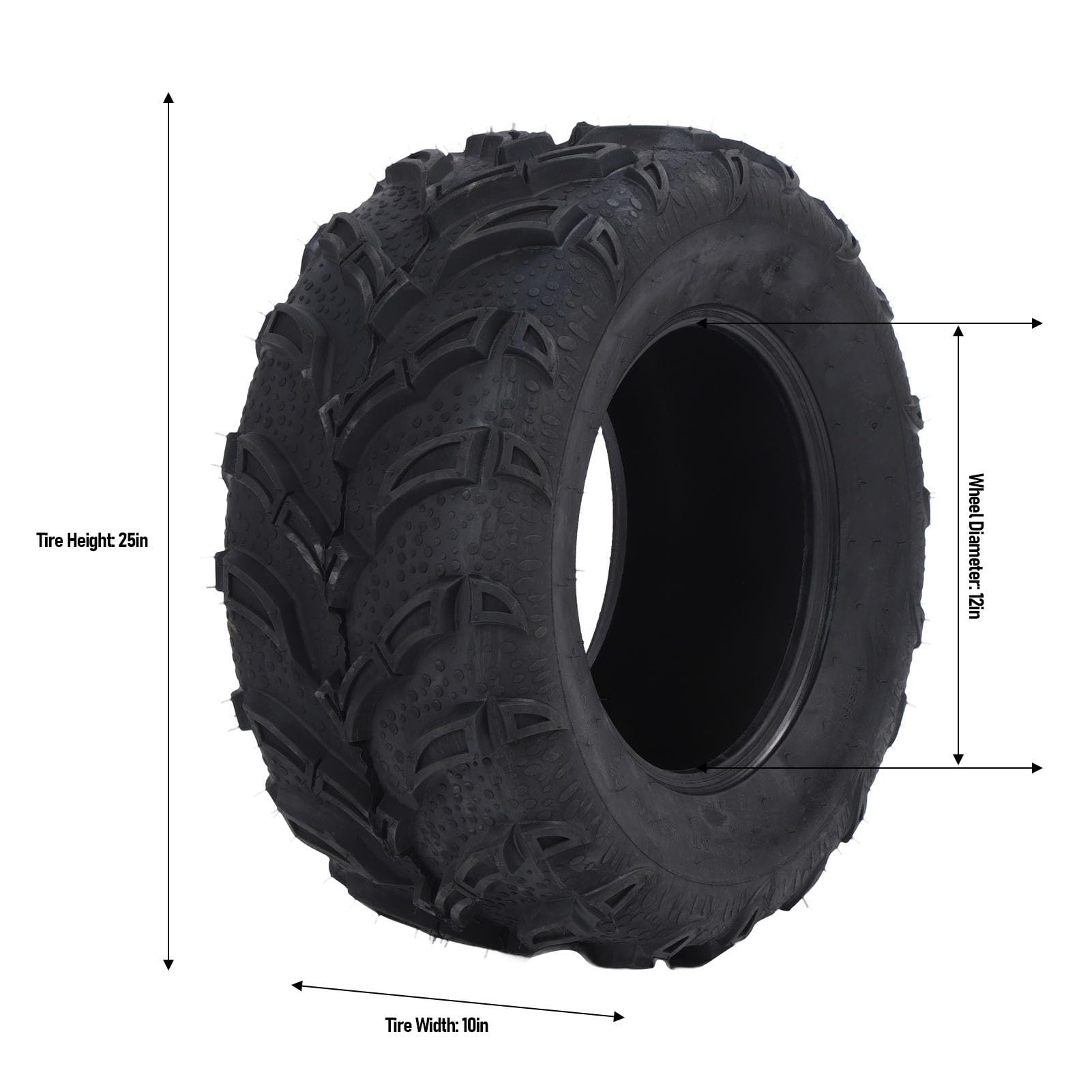 Luocute -12 6-warstwowa Opona Bezdętkowa, 6PR Opona Terenowa Heavy Duty do Wózka ATV UTV Gokart Kosiarka do Trawy